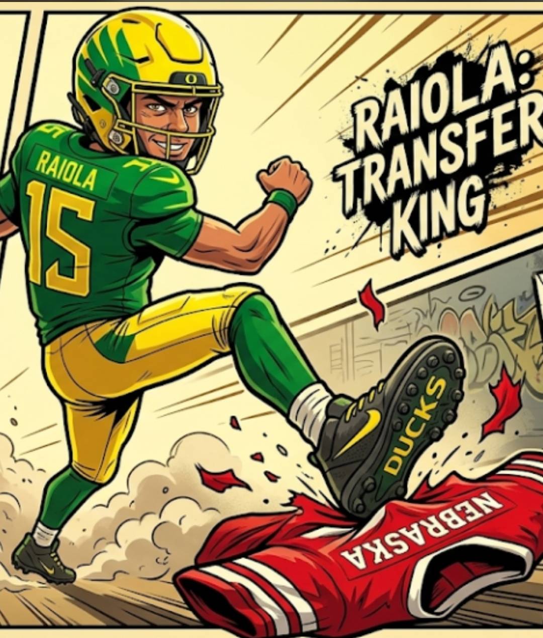Dylan Raiola stomping on Nebraska jersey as Transfer King